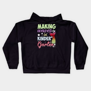 Mermaid Making Waves In Kindergarten Back To School Kids Hoodie